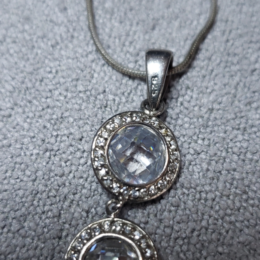 Svarosky sterling, pave and crystal necklace